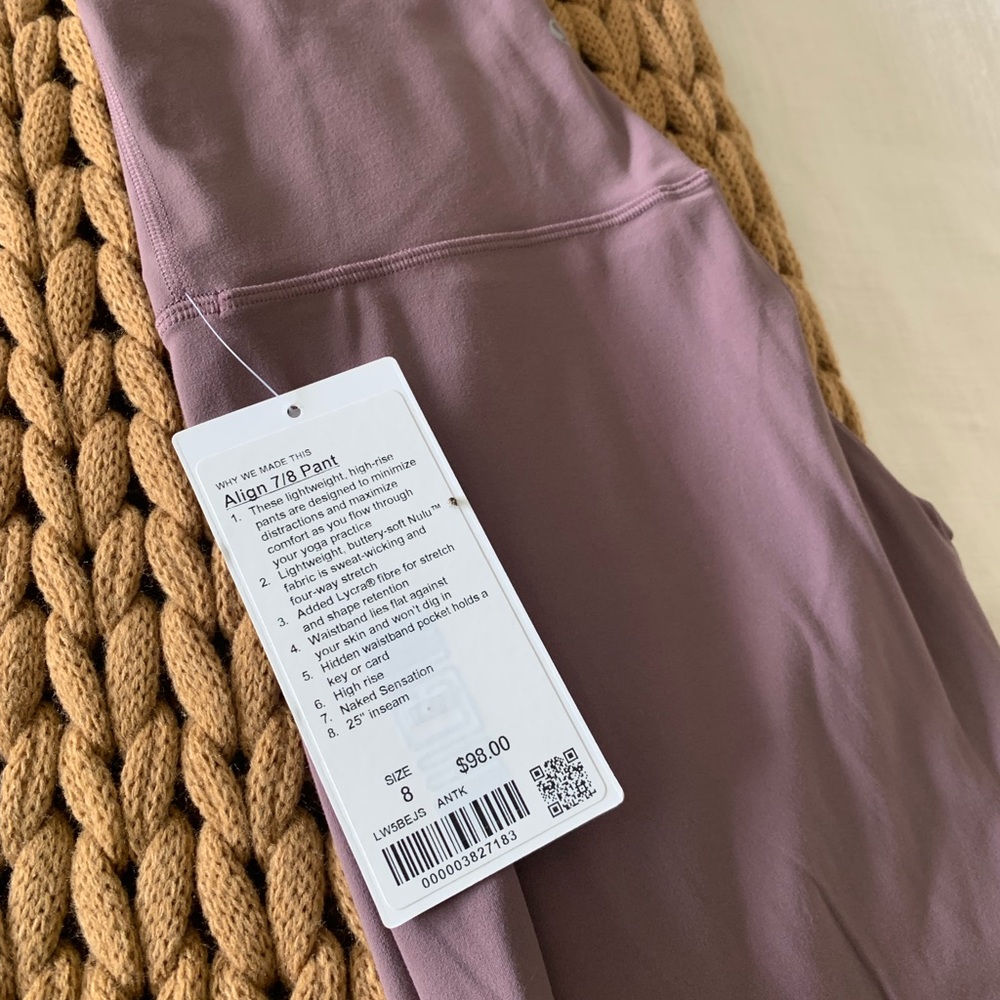 Lululemon align 7/8 pants NWT size 8